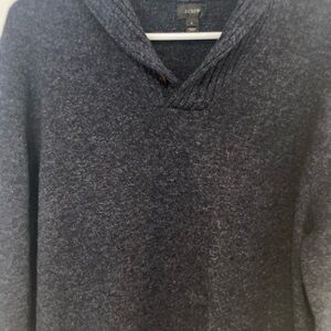 J. Crew Men's heather blue wool V-Neck Sweater